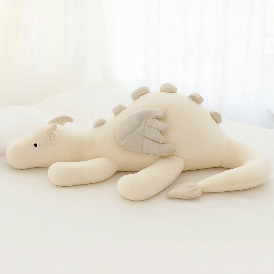Witte Draak Knuffel Volant Met Zachte Pluche En Grote Vleugels De Knuffel