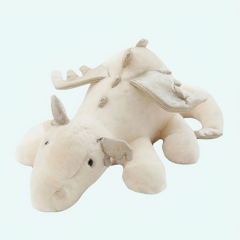 Witte Draak Knuffel Volant Met Zachte Pluche En Grote Vleugels De Knuffel