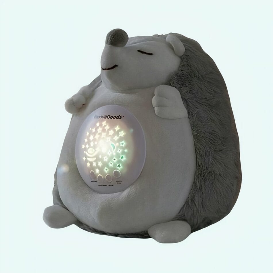 Witte Knuffel Egel Met Sterrenhemel Op Buik En Witte Ruis De Knuffel