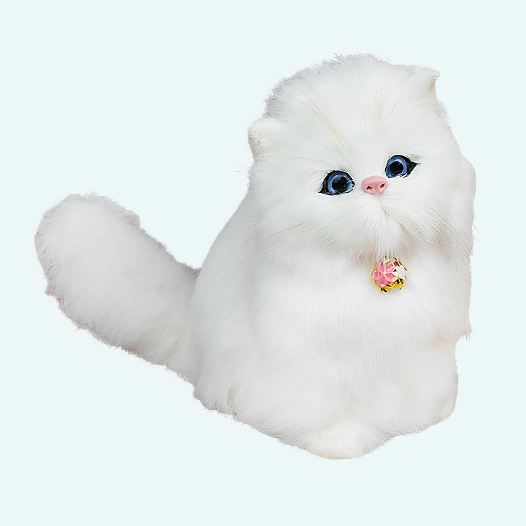 Witte Knuffel Kat En Pop Met Zachte Vacht En Realistische Uiterlijk De Knuffel