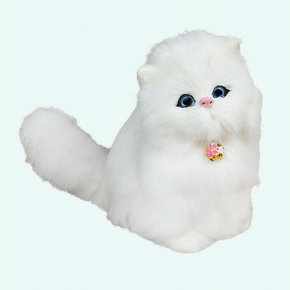 Witte Knuffel Kat En Pop Met Zachte Vacht En Realistische Uiterlijk De Knuffel
