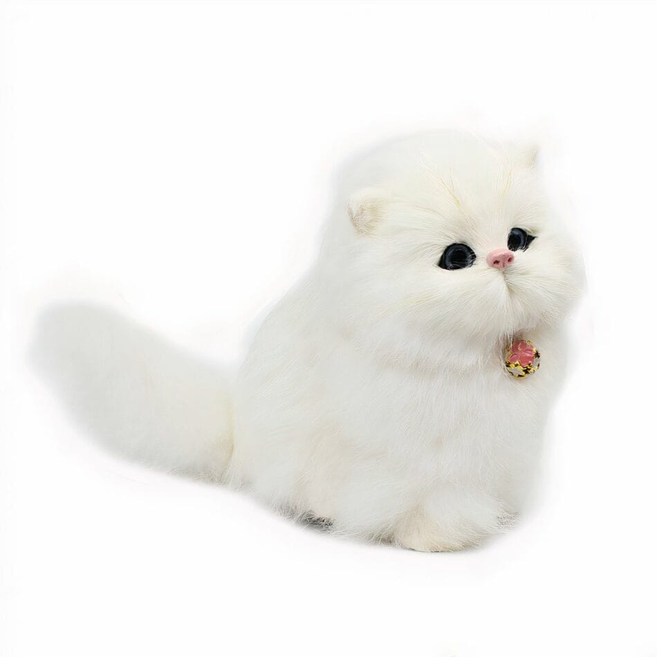Witte Knuffel Kat En Pop Met Zachte Vacht En Realistische Uiterlijk De Knuffel