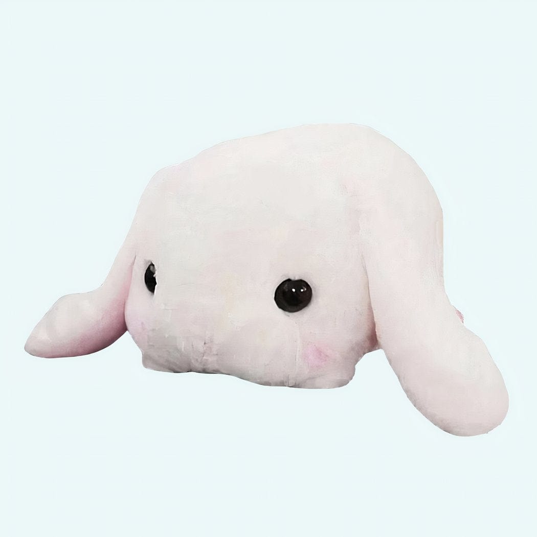 Witte Knuffel Konijn Liggend met Zijdezachte Vacht De Knuffel
