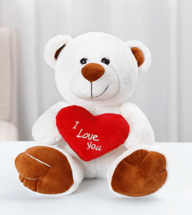 Witte Knuffelbeer Amor met Liefdevolle Uitdrukking Valentijn Cadeau De Knuffel