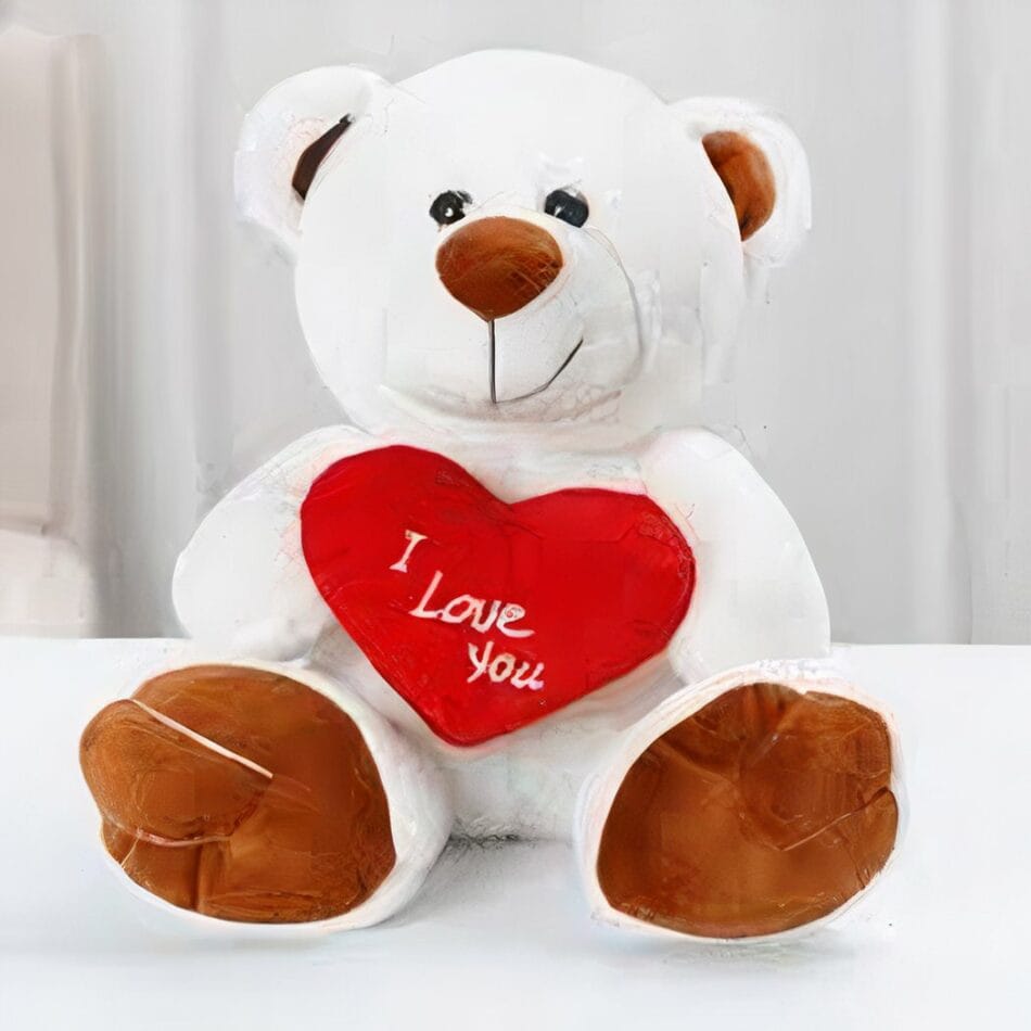 Witte Knuffelbeer Amor met Liefdevolle Uitdrukking Valentijn Cadeau De Knuffel