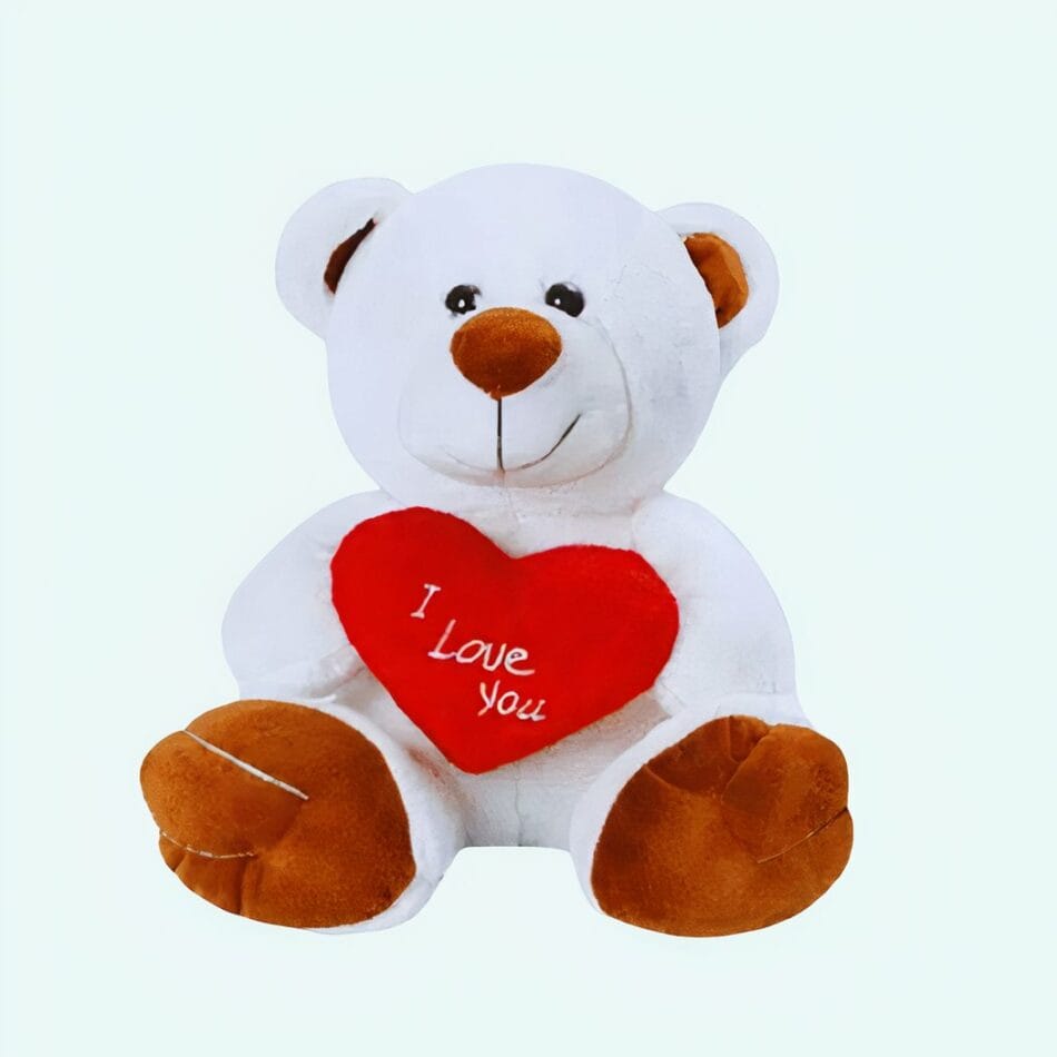 Witte Knuffelbeer Amor met Liefdevolle Uitdrukking Valentijn Cadeau De Knuffel