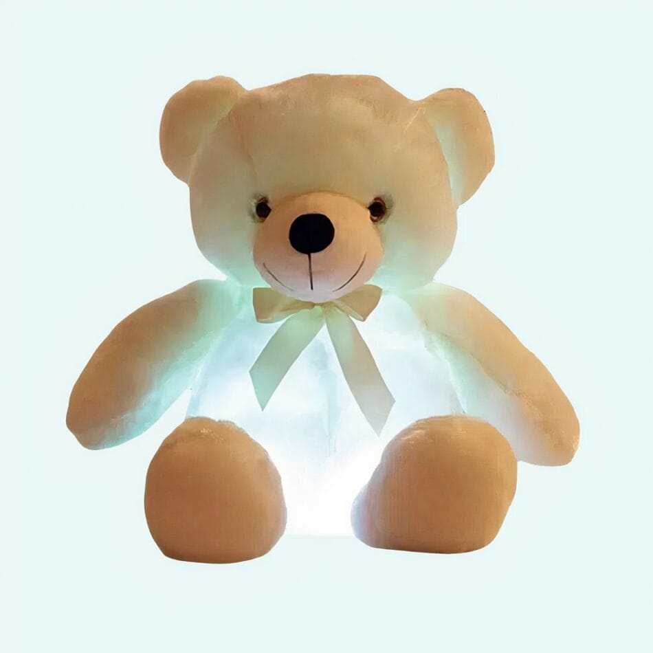 Witte Knuffelbeer Kussen Met LED Verlichting Handgemaakt De Knuffel