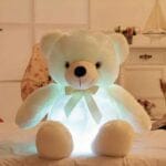 Witte Knuffelbeer Kussen Met LED Verlichting Handgemaakt De Knuffel