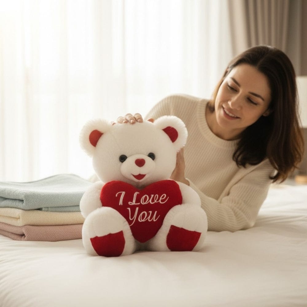Witte Knuffelbeer Love Met Rood Hart Valentijnscadeau De Knuffel