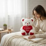Witte Knuffelbeer Love Met Rood Hart Valentijnscadeau De Knuffel