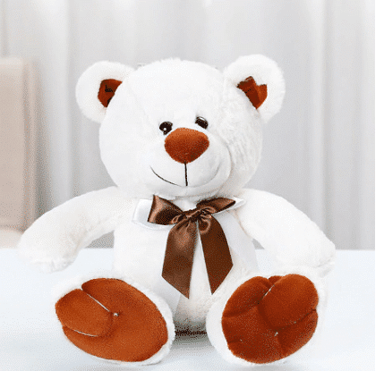 Witte Knuffelbeer Met Strik Voor Valentijn De Knuffel