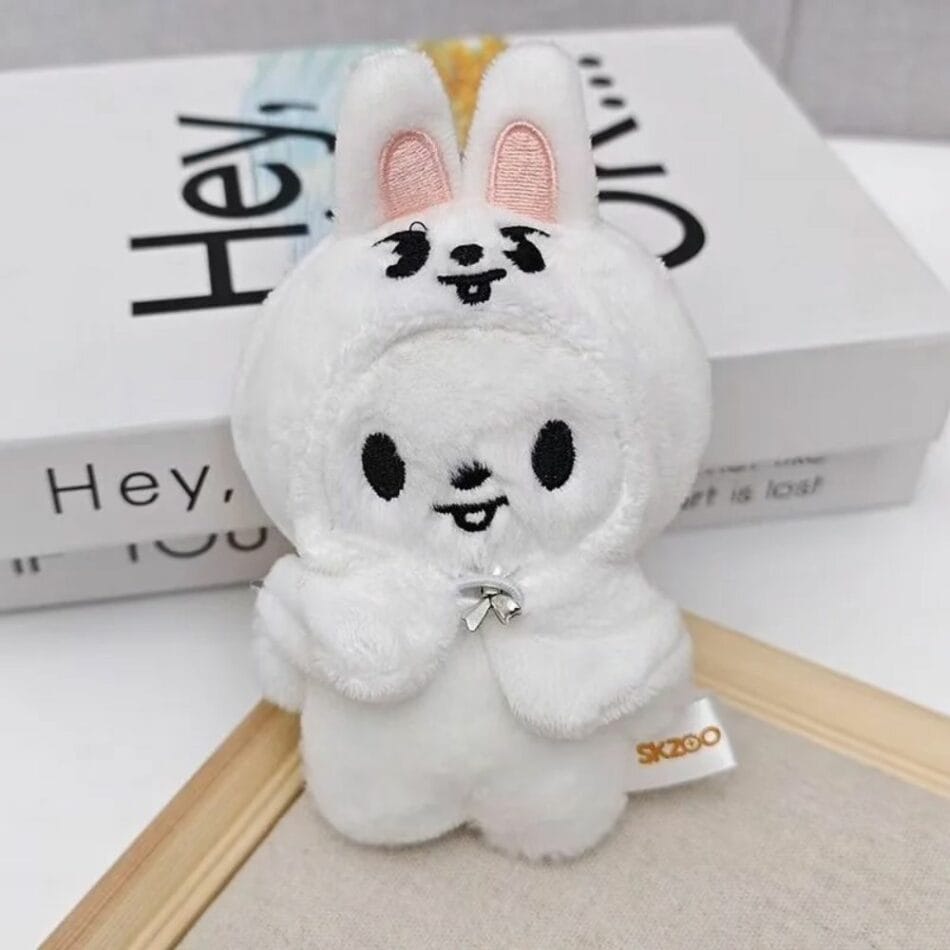 Witte Knuffelkonijn Geïnspireerd door Lee Know Stray Kids Kawaii 12 cm De Knuffel