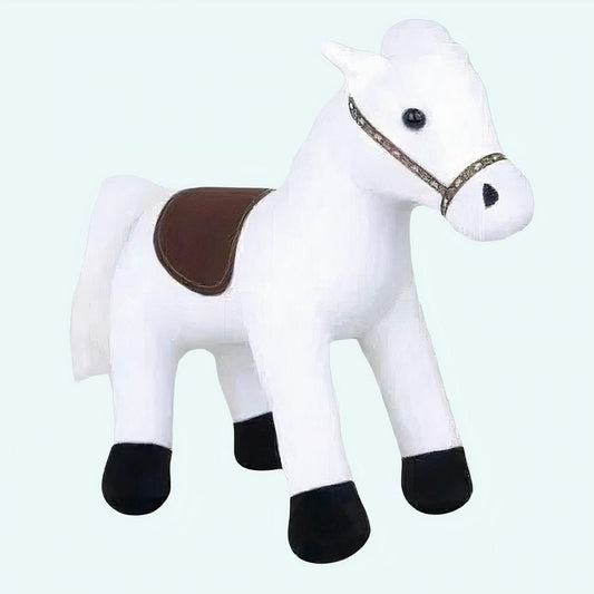 Witte Knuffelpaard 35 cm Met Zachte Vacht En Zijden Manen De Knuffel