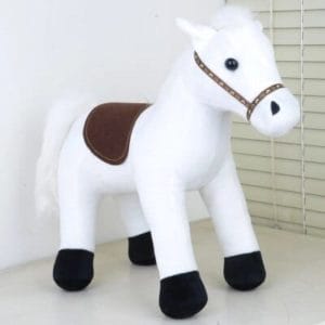 Witte Knuffelpaard 35 cm Met Zachte Vacht En Zijden Manen De Knuffel