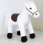 Witte Knuffelpaard 35 cm Met Zachte Vacht En Zijden Manen De Knuffel