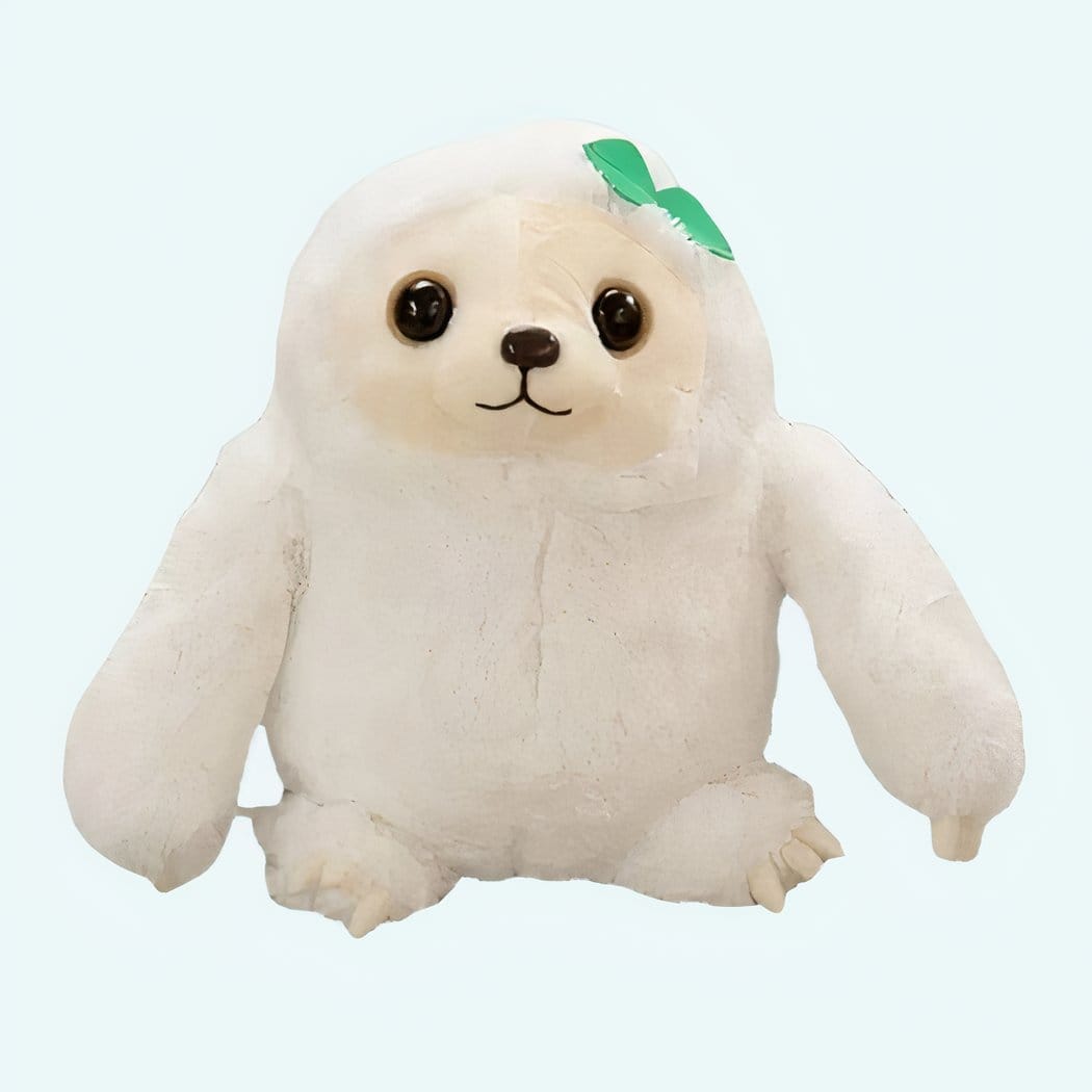 Witte Luiaard Knuffel Met Fluwelen Vacht En Blauwe Ogen De Knuffel 40cm
