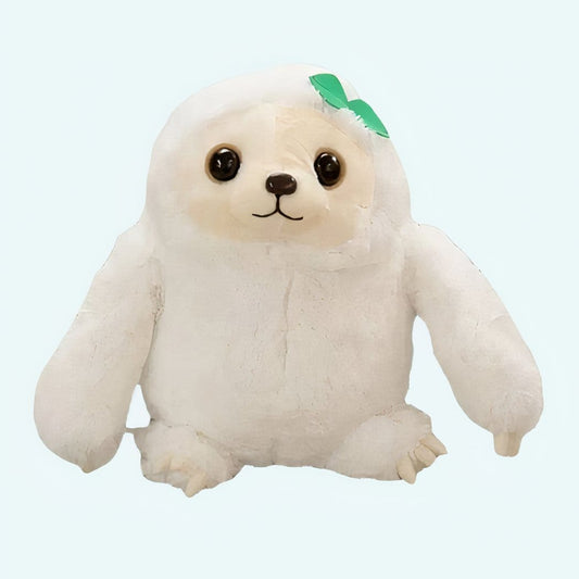 Witte Luiaard Knuffel Met Fluwelen Vacht En Blauwe Ogen De Knuffel 40cm