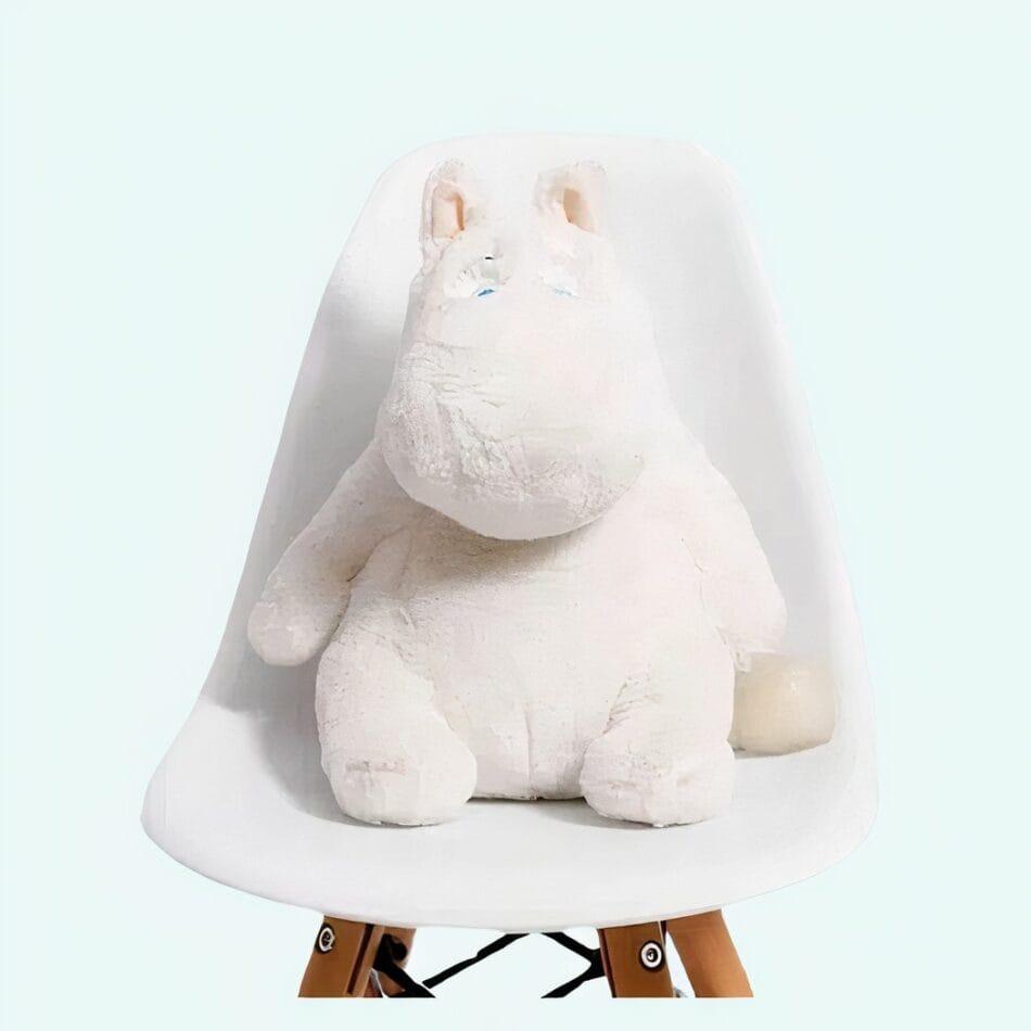 Witte Nijlpaard Knuffel Kussen van Katoen De Knuffel