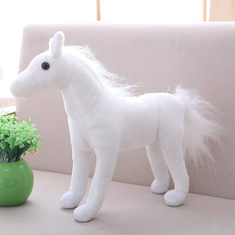 Witte Paardenknuffel Zacht En Realistisch De Knuffel