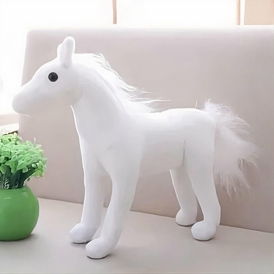 Witte Paardenknuffel Zacht En Realistisch De Knuffel