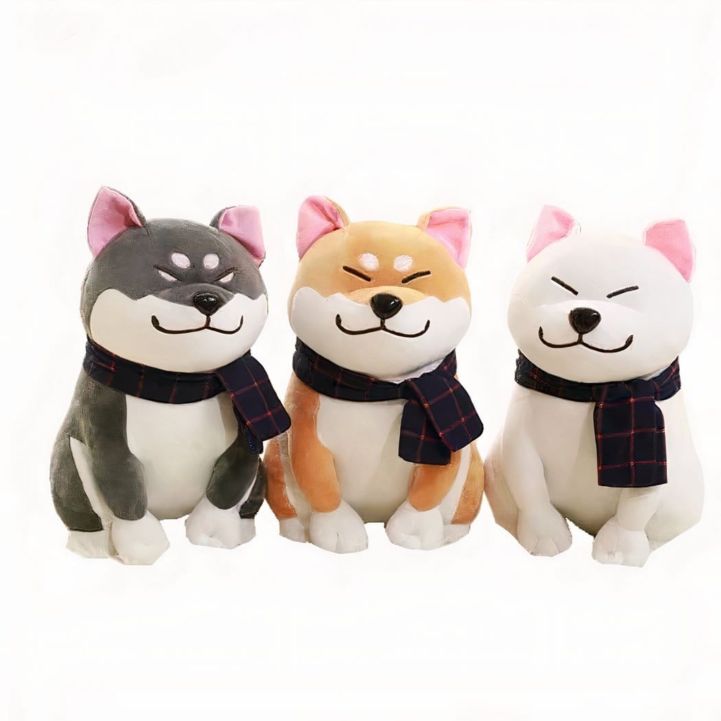 Witte Shiba-achtige Knuffelhond met Zachte Vacht De Knuffel