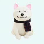 Witte Shiba-achtige Knuffelhond met Zachte Vacht De Knuffel
