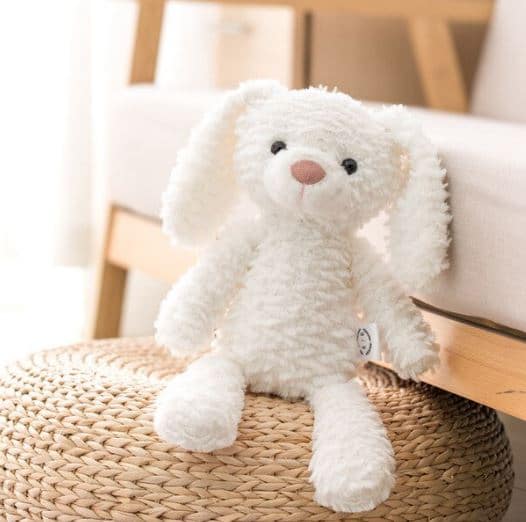 Witte Superzachte Knuffelkonijn Met Lange Oren En Roze Neus De Knuffel