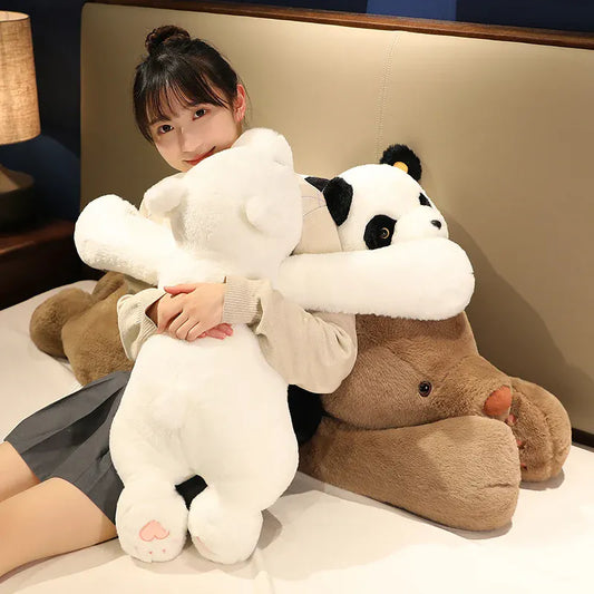 XXL Liggende Beer Kussen 65 tot 120 cm | IJsbeer, Bruin of Panda De Knuffel
