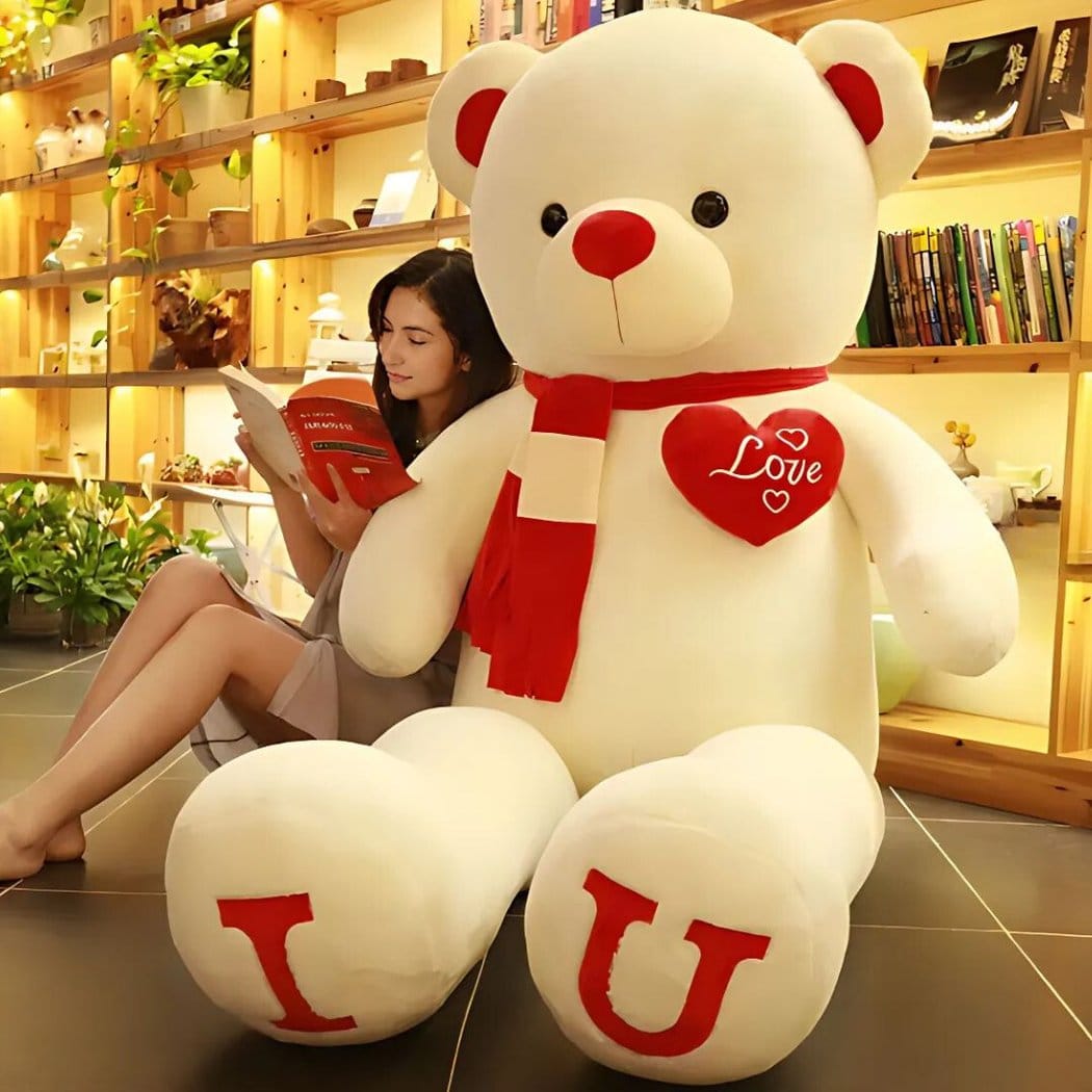 XXL Pluche Knuffelbeer Valentijnsdag Liefdesknuffel Reuzen De Knuffel rood / 100cm