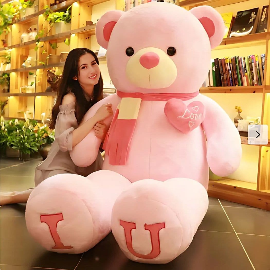 XXL Pluche Knuffelbeer Valentijnsdag Liefdesknuffel Reuzen De Knuffel roze / 100cm