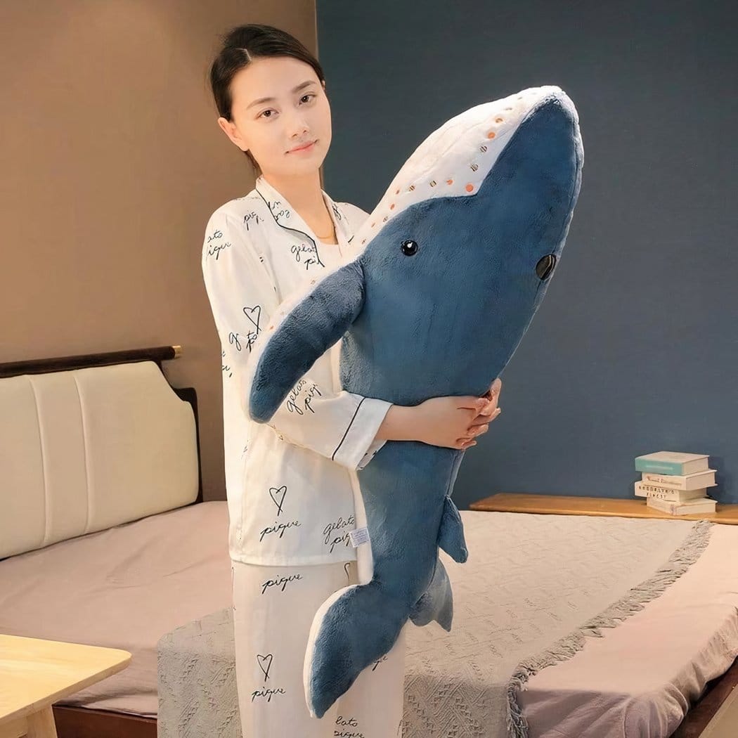 XXL Walvis Knuffel Schattig Comfortabel Voor Kinderen De Knuffel 100cm / blauw