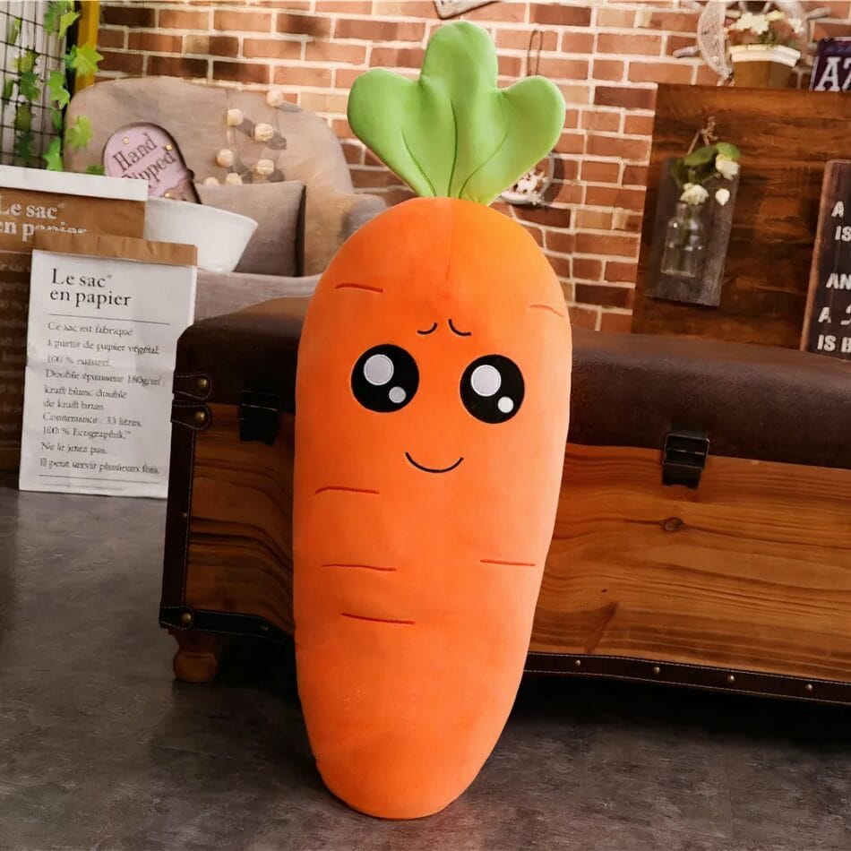 XXL Wortel Knuffel Oranje Pluizige Reuzenknuffel Met Grote Ogen De Knuffel