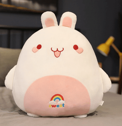 Zacht Regenboog Knuffelkonijn Met Grote Oren De Knuffel