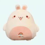 Zacht Regenboog Knuffelkonijn Met Grote Oren De Knuffel