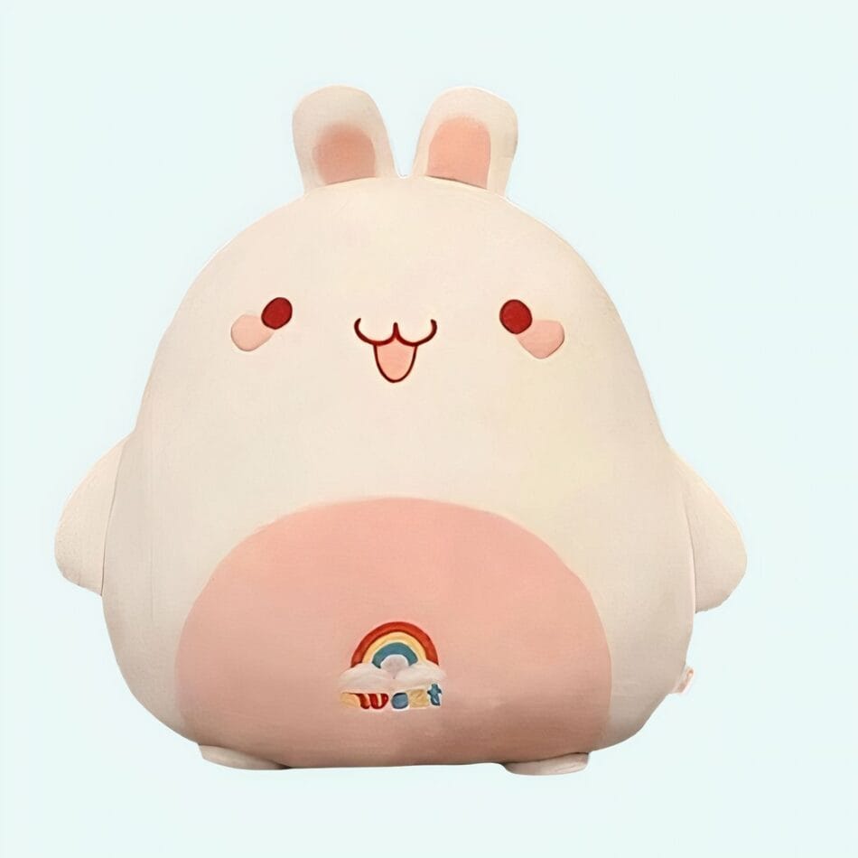 Zacht Regenboog Knuffelkonijn Met Grote Oren De Knuffel