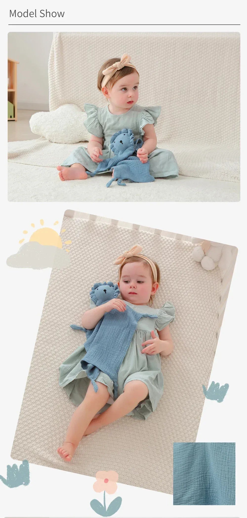 Zachte Baby Handdoek Pasgeborene De Knuffel Gray