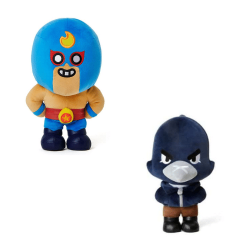 Zachte Brawl Stars Crow en El Primo Knuffelset 25 cm De Knuffel