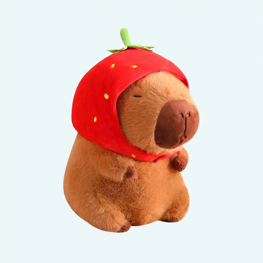 Zachte Capibara Knuffel Met Aardbeienhoed De Knuffel 10-cm