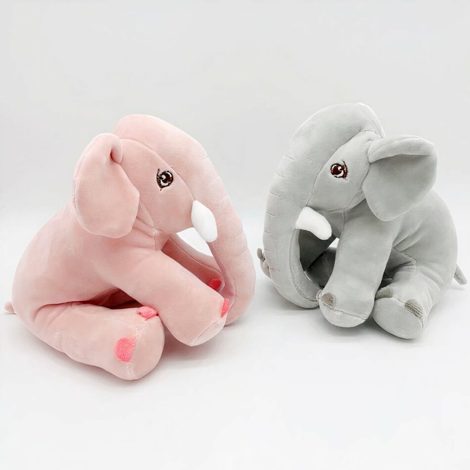 Zachte Grijze Knuffel Olifant Met Liefdevol Karakter De Knuffel