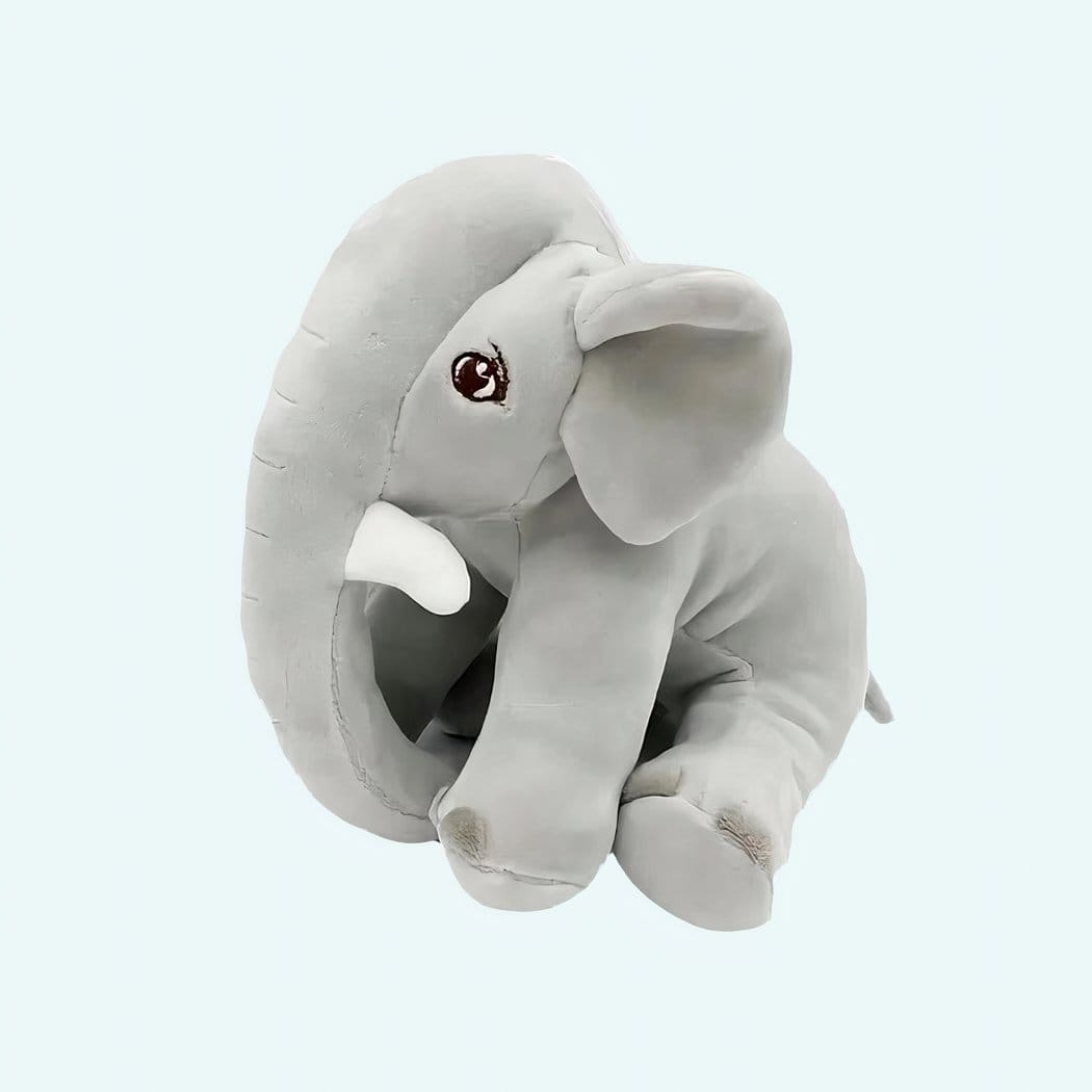 Zachte Grijze Knuffel Olifant Met Liefdevol Karakter De Knuffel