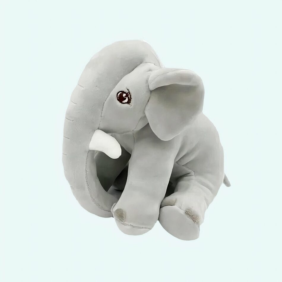 Zachte Grijze Knuffel Olifant Met Liefdevol Karakter De Knuffel