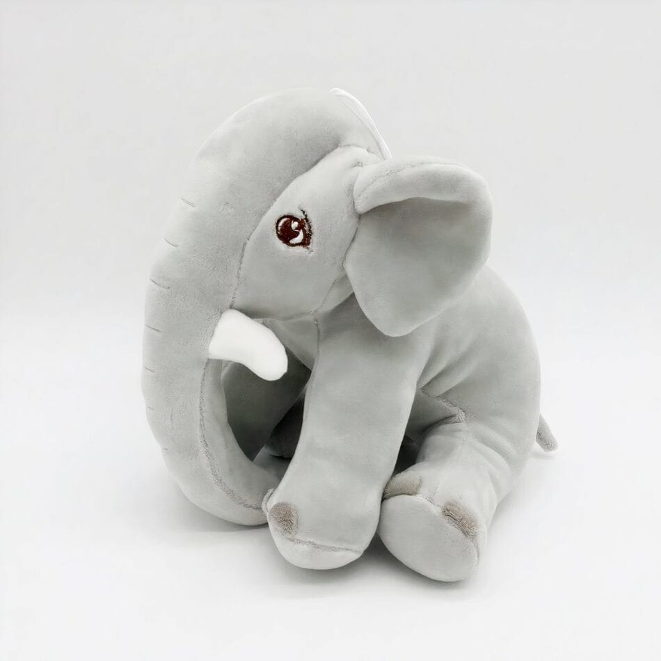 Zachte Grijze Knuffel Olifant Met Liefdevol Karakter De Knuffel