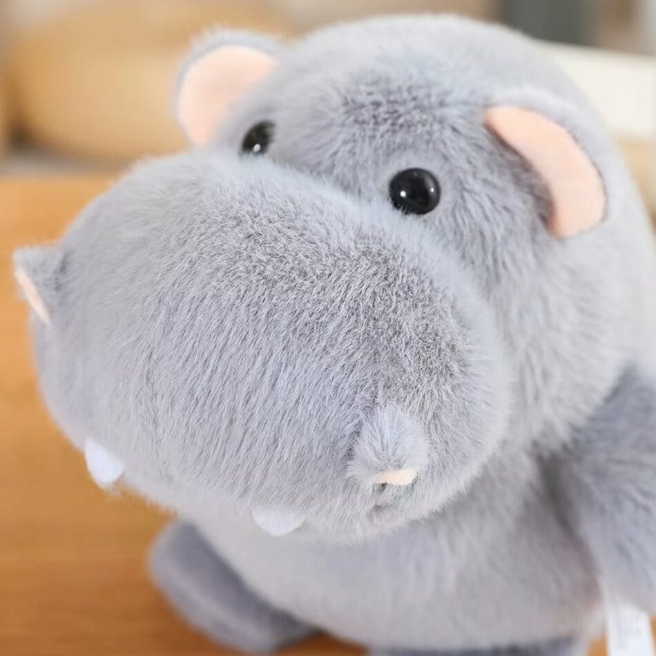 Zachte Grijze Nijlpaard Knuffel Drie Maten De Knuffel