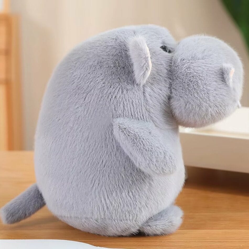 Zachte Grijze Nijlpaard Knuffel Drie Maten De Knuffel