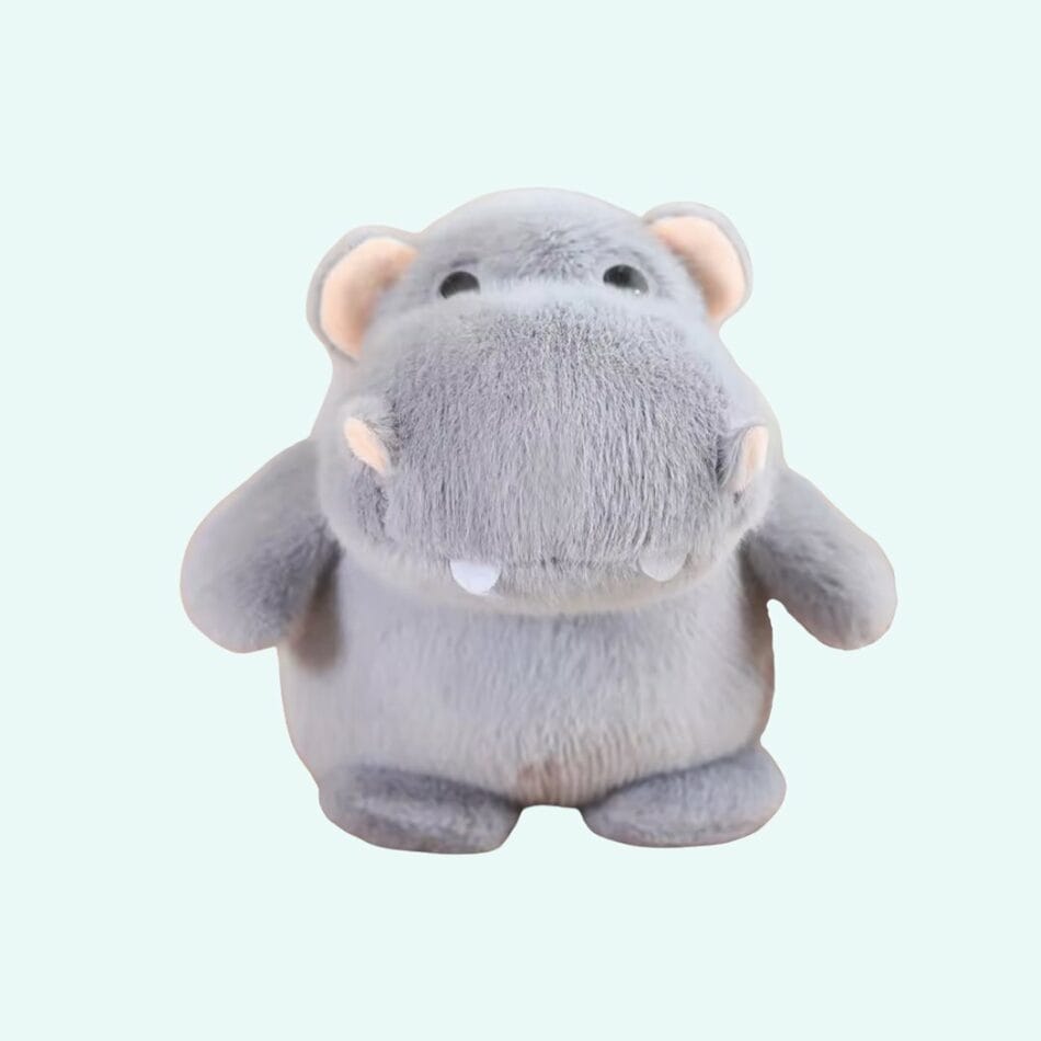 Zachte Grijze Nijlpaard Knuffel Drie Maten De Knuffel