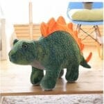 Zachte Groene Stegosaurus Knuffel met Gele Klauwen en Lange Staart De Knuffel