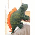 Zachte Groene Stegosaurus Knuffel met Gele Klauwen en Lange Staart De Knuffel