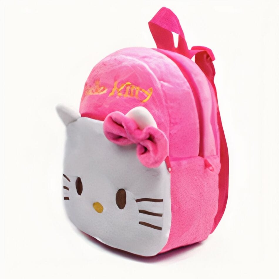 Zachte Hello Kitty Knuffelrugzak Voor Schooldagen En Spel De Knuffel