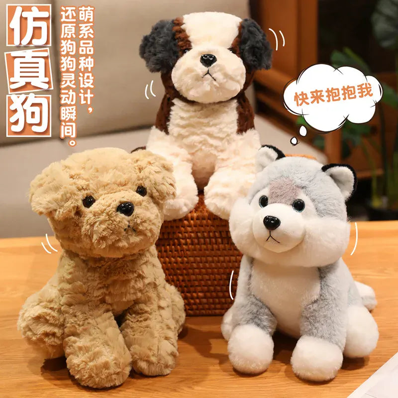 Zachte Hond Knuffel 26 cm | Husky en Teddy Hond in 4 Modellen De Knuffel