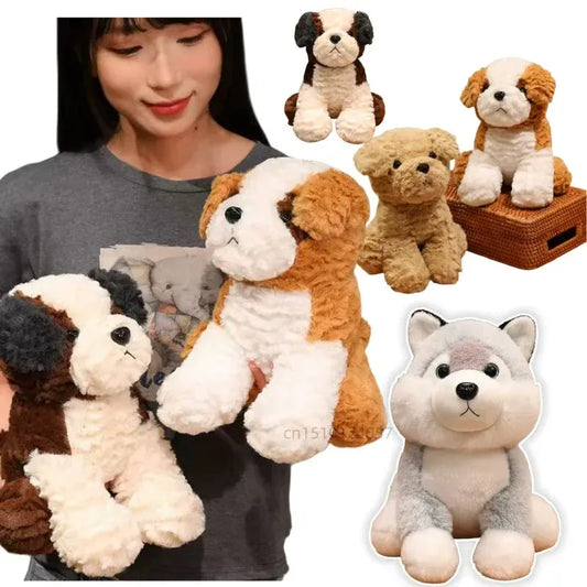 Zachte Hond Knuffel 26 cm | Husky en Teddy Hond in 4 Modellen De Knuffel
